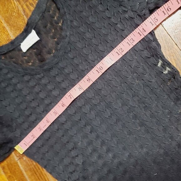 Vintage 1970s DVF Diane Von Furstenberg for RE-7 Black Crochet Sheer Dark Bohemi - Picture 6 of 16